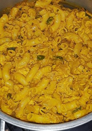 A picture of Chicken and Tuna Pasta Curry #myfavouritecurry.