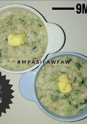 Foto resep Bubur Beras Putih, Beef, Edamame & Bayam (MPASI 9bln)