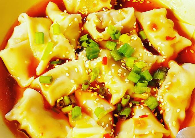 Steps to Make Speedy Spicy(er) pork wonton soup