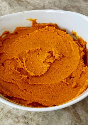 A picture of Pumpkin Hummus.