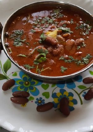 A picture of Dhaba style spicy Rajma Beans Masala curry.