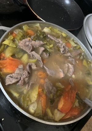 Hình của món Cải chua nấu bò.