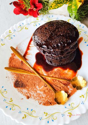 A picture of Millet Dark Chocolate Pancakes.