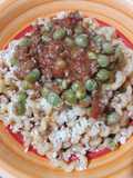 Fusilli bucati con ragù di piselli