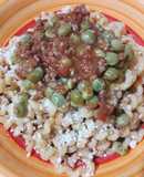 Fusilli bucati con ragù di piselli