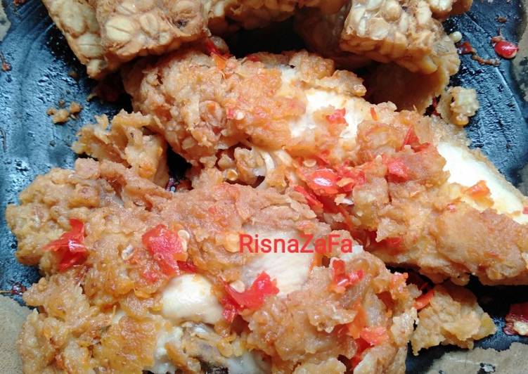 Resep Ayam geprek crispy sederhana, Enak Banget