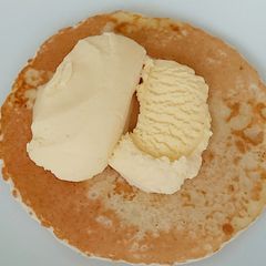 My Quick Pancake with Vanilla Ice Cream #KitchenBingo A picture of My Quick Pancake with Vanilla Ice Cream #KitchenBingo.