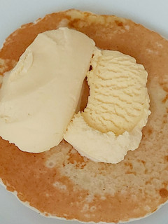 A picture of My Quick Pancake with Vanilla Ice Cream #KitchenBingo.
