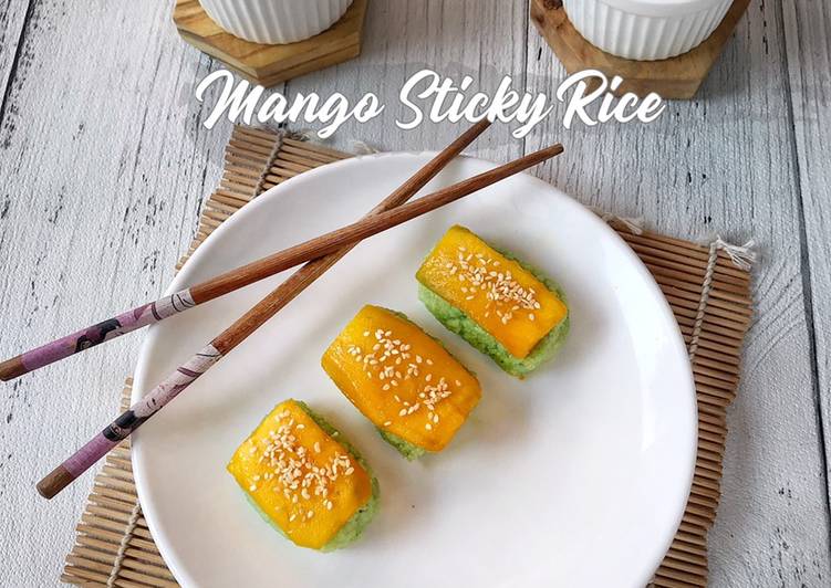 Langkah Mudah untuk Menyiapkan Mango Sticky Rice Pandan Ala Sushi, Enak