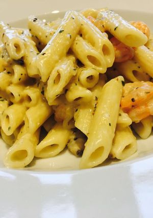A picture of Seafood pasta.