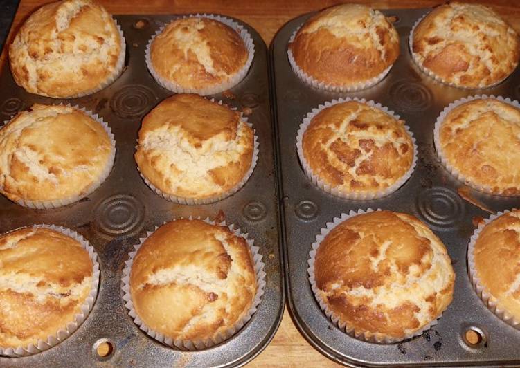 My jam filled vanilla muffins