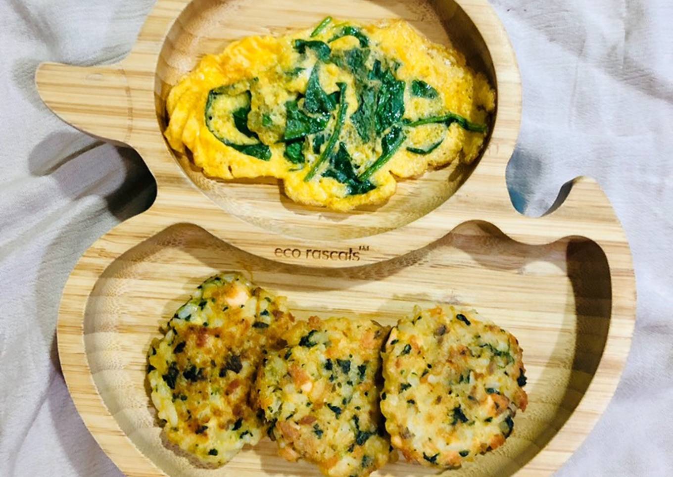 Salmon Spinach Rice Cake