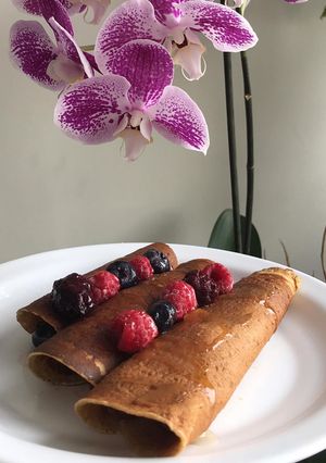 Una foto de Crepes de avena y plátano 🍌🔝