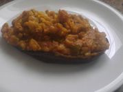 Una foto de guiso de arroz vegetariano