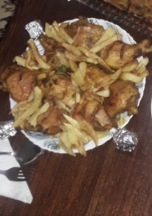 صورة لوصفة جاج روتي مع فريت