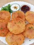 Poori with Left over cooked dal