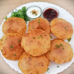 A picture of Poori with Left over cooked dal.