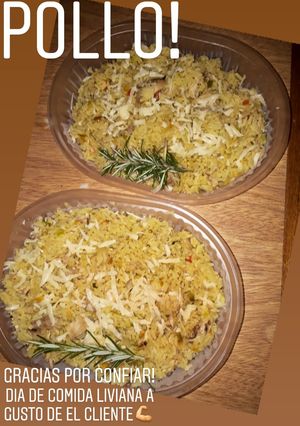 Una foto de Risotto de pollo