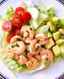 Salad Tôm Xào Tỏi Rau Quả Sốt Mù Tạt