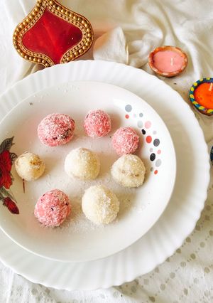 A picture of Coconut Gulkand Dry Fruit LADDU (No cook Recipe).