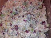 A picture of chicken salad with grapes