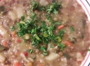 Una foto de Lentejas con arroz