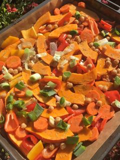 Herbstliches Ofengemüse mit Schweinefilet Rezepthauptbild