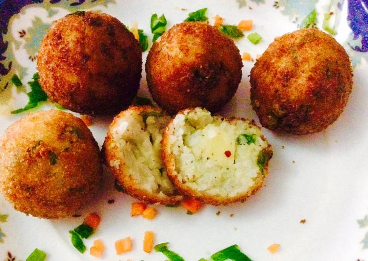 Step-by-Step Guide to Make Homemade Cheesy rice balls #cooksnap