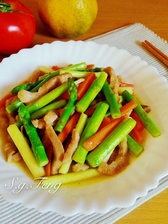 蘆筍炒肉絲 的食譜成品照片