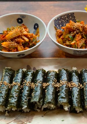 A picture of Korean Pork Kimchi Stir-Fry and Kimpub.