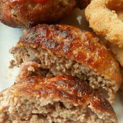 Vickys Pork & Bacon Burgers, GF DF EF SF NF A picture of Vickys Pork & Bacon Burgers, GF DF EF SF NF.