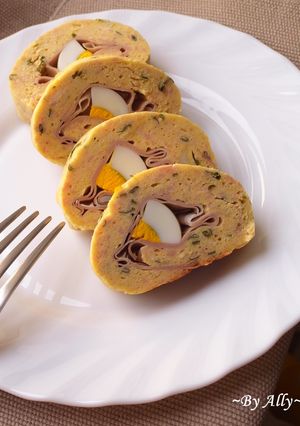 三色雞肉捲 Polpettone di pollo farcito 的食譜成品照片
