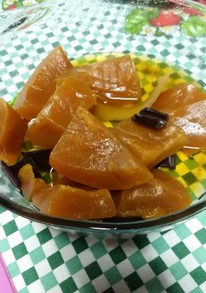 Una foto de Dulce de zapallo en almíbar