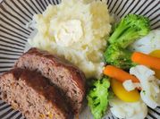 A picture of meatloaf vinegar ketchup
