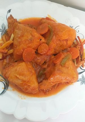عکسی از دستور زرشک پلو با مرغ خوشرنگ و خوشمزه 😋😋