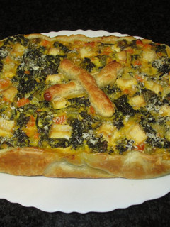 Una foto de Hojaldre con col kale y tofu ahumado