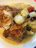 Braised Chicken With Artichokes and Olives