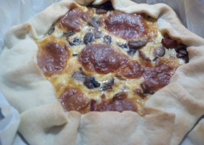 Crostata salata prosciutto e funghi