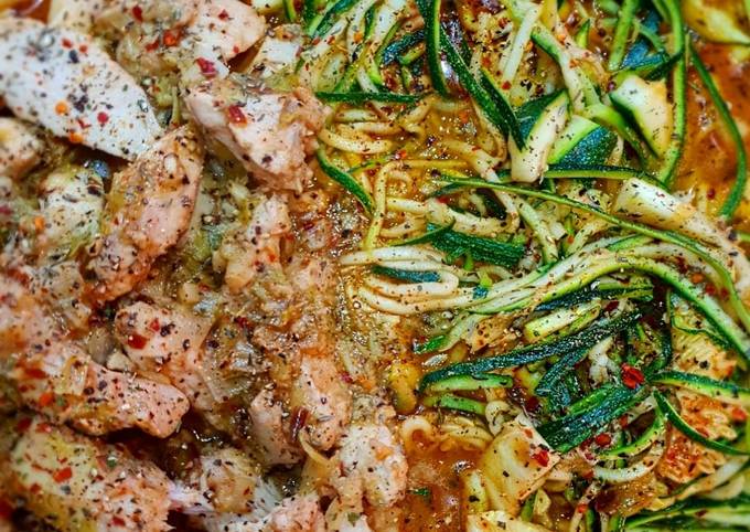 Recipe of Andrew Copley Spicy Zoodles with Lemon Chicken