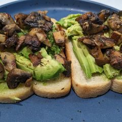 A picture of Mushroom Avocado Toast.