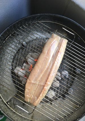 A picture of Rooibos smoked snoek with a BBQ apricot glaze.