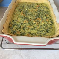 Spinach, butternut and feta quiche A picture of Spinach, butternut and feta quiche.