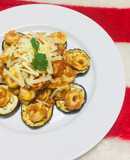 Tortellini con salsa de tomate Casera y Berenjenas al Horno!!