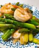 Garlic Asparagus Stir-Fried Shrimp