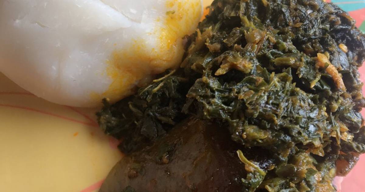 Vegetable soup and fufu swallow Recipe by Salma D Cookpad