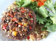 A picture of baked portobello mushroom