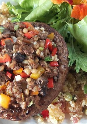 A picture of Stuffed portobello (vegetarian).