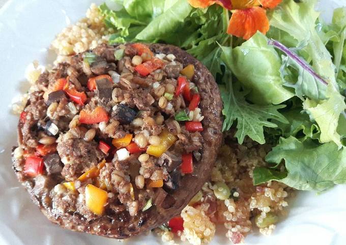 Simple Way to Make Speedy Stuffed portobello (vegetarian)