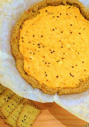 A picture of Savory Pie with Pumpkin and Ricotta.