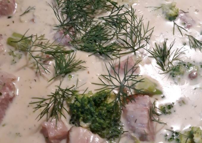 Recipe of Ultimate Ham, Broccoli, Gouda Cheese Soup